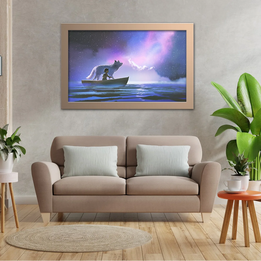 Man With Wolf Sailing