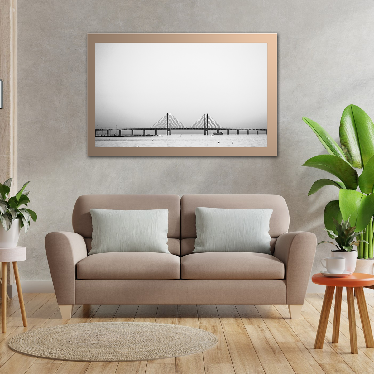 Minimalist Shot of Oresund Bridge in Sweden