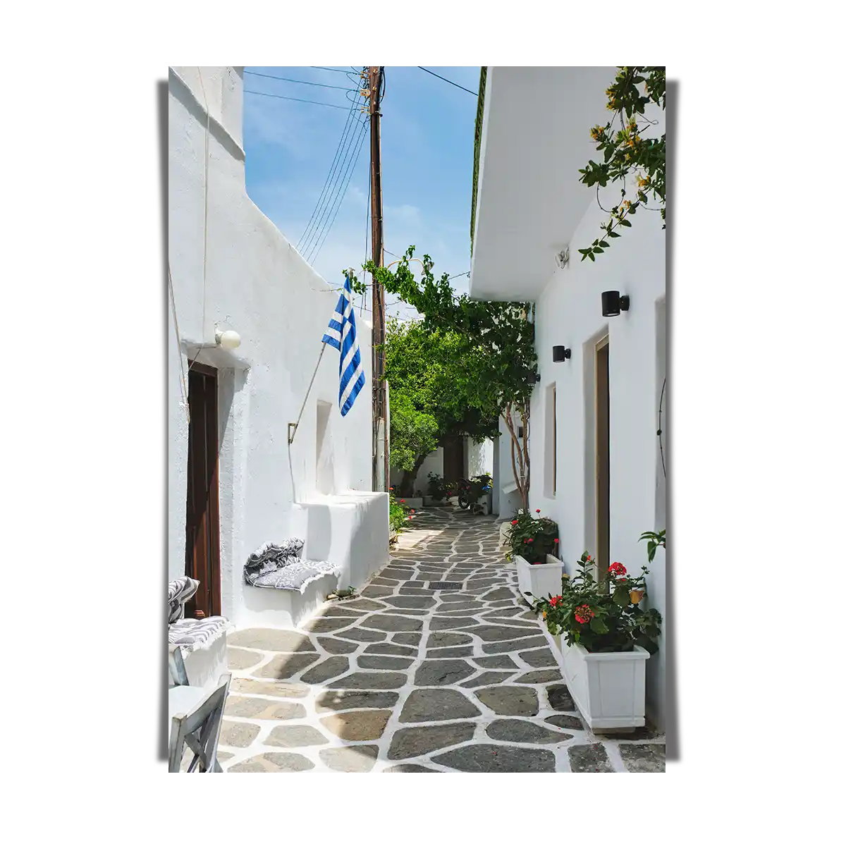 Naousa Town Street Paros Island Greece