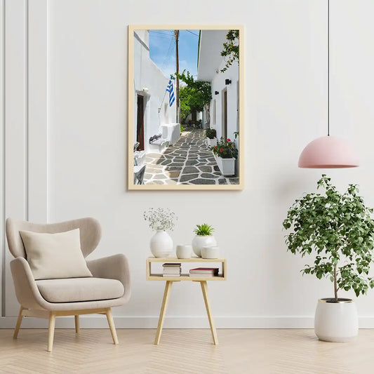 Naousa Town Street Paros Island Greece