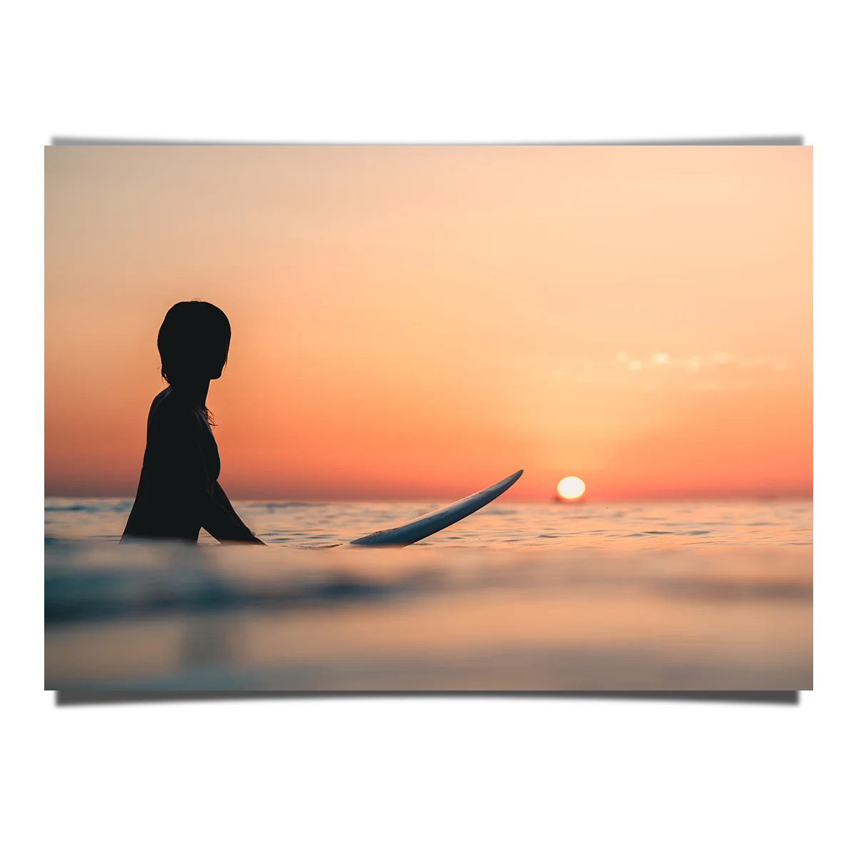 Ocean Surfer With Breathtaking Sunset View