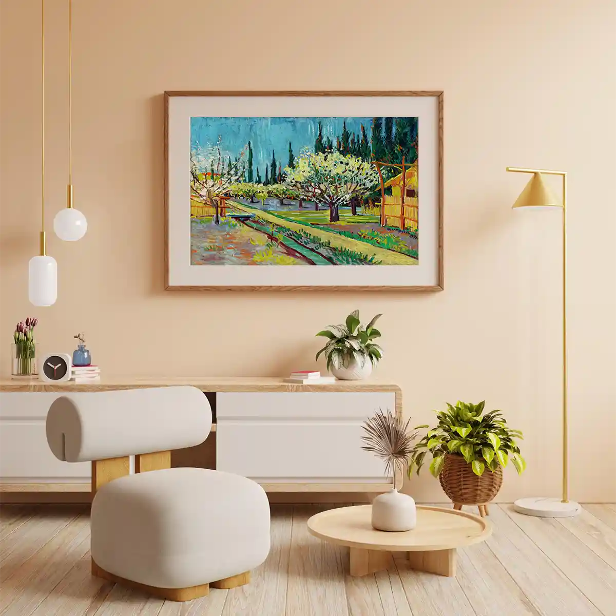 Orchard Bordered By Cypresses by Vincent Van Gogh 1888