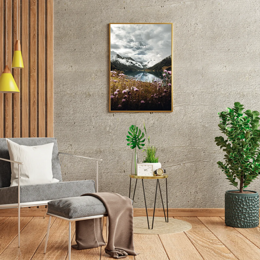 Pink Flower Near Mountain