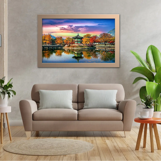 Reflection of Gyeongbokgung Palace in Autumn