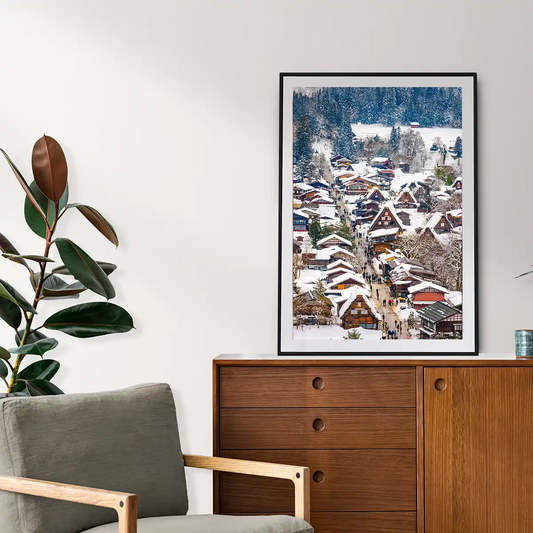 Shirakawago Winter Village at Daytime in Gifu Japan