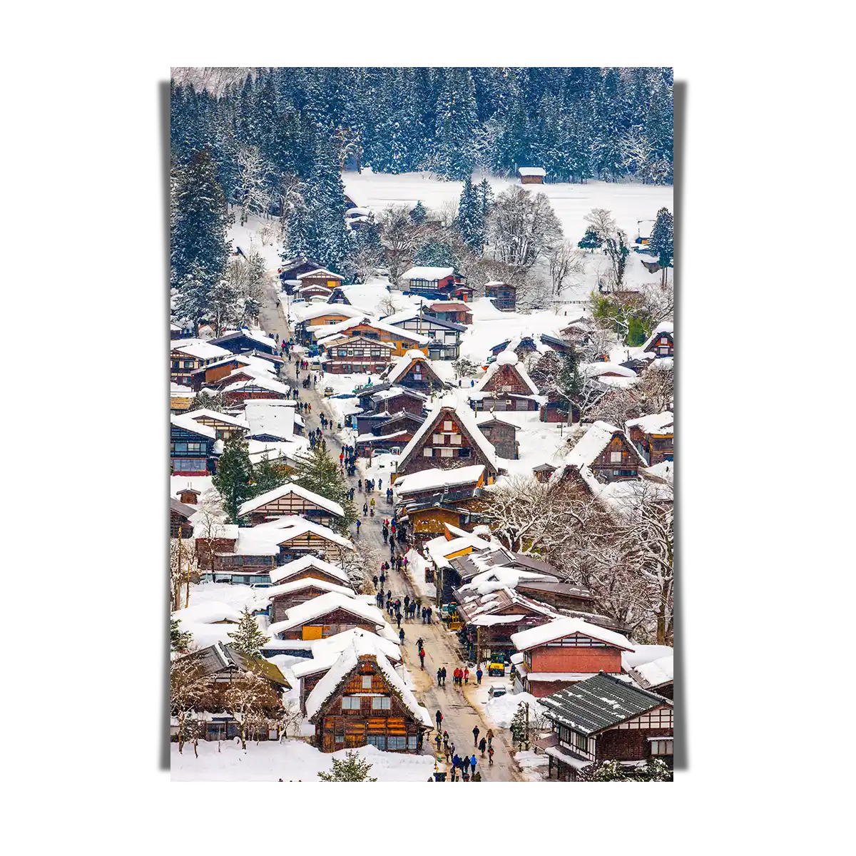 Shirakawago Winter Village at Daytime in Gifu Japan