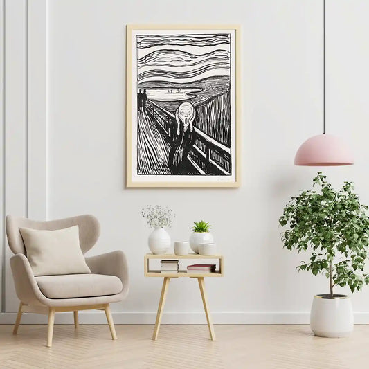 The Scream Black and White by Edvard Munch