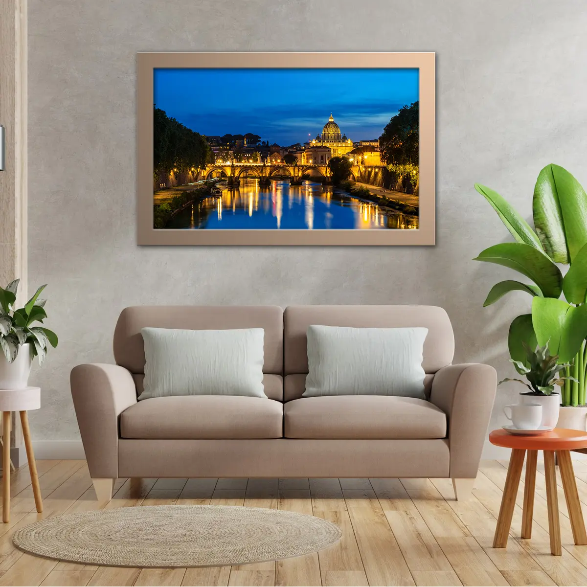 Overlooking at the Tiber River in Rome