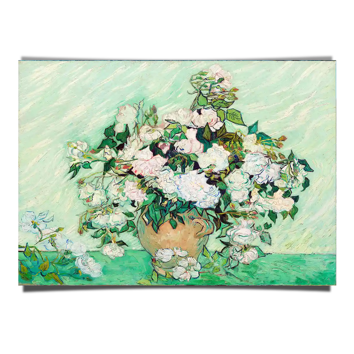 Vase With Pink Roses by Vincent Van Gogh 1890