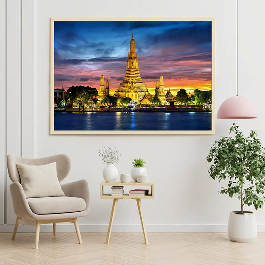 Wat Arun Temple in Sunset Bangkok Thailand