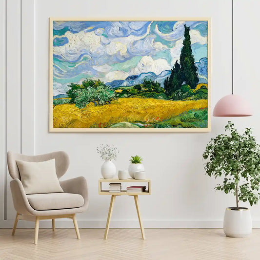 Wheat Field With Cypress by Vincent Van Gogh 1889