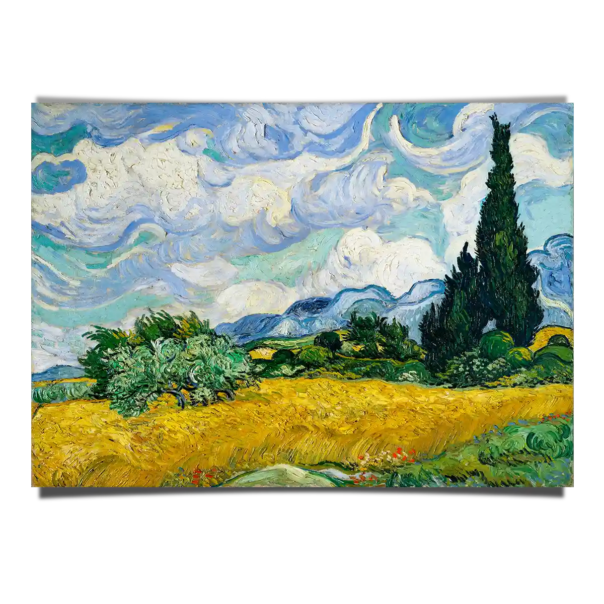Wheat Field With Cypress by Vincent Van Gogh 1889