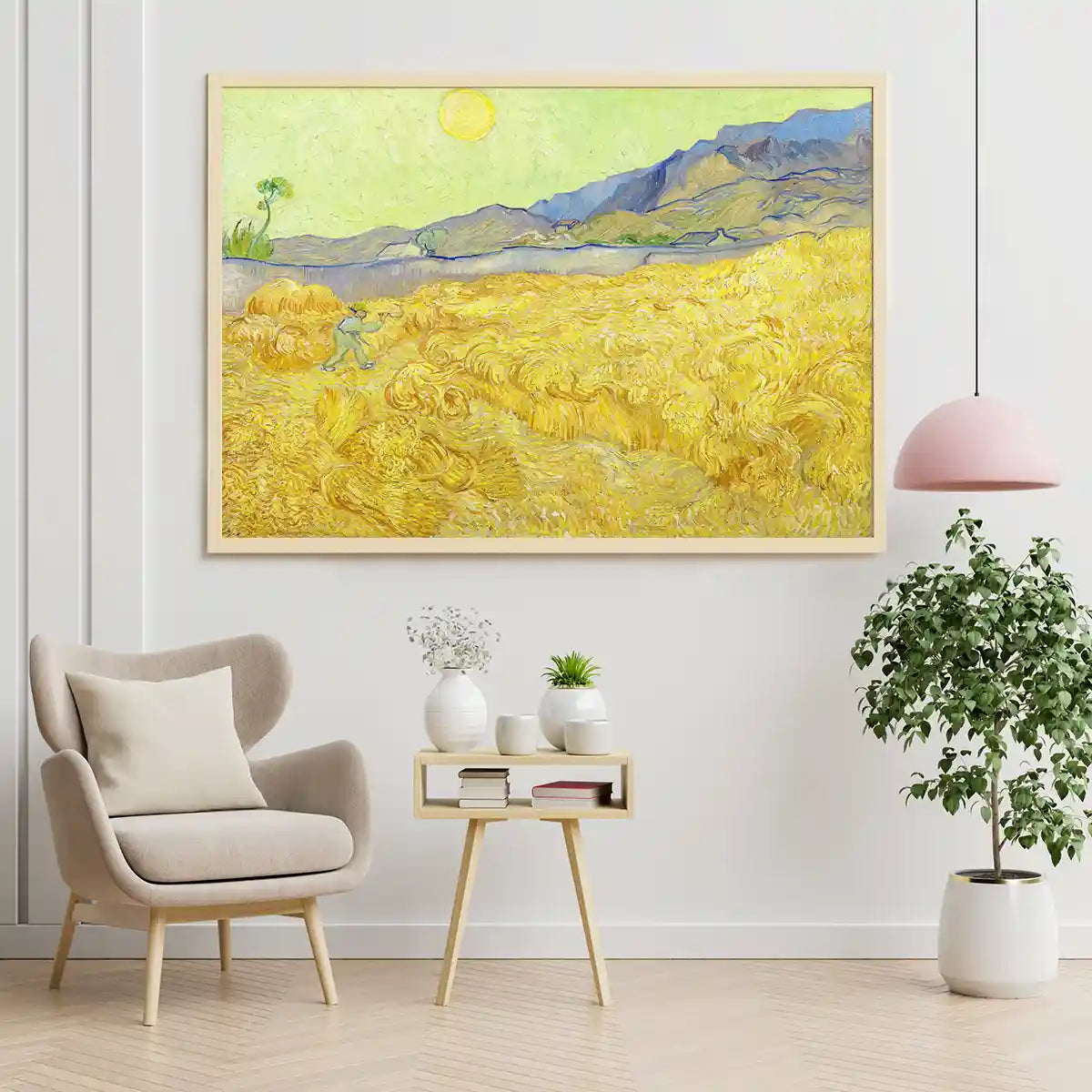 Wheat Fields With A Reaper by Vincent Van Gogh 1889