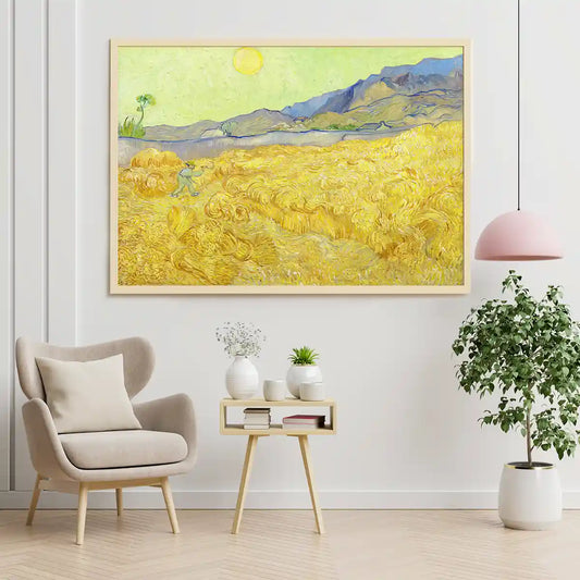 Wheat Fields With A Reaper by Vincent Van Gogh 1889