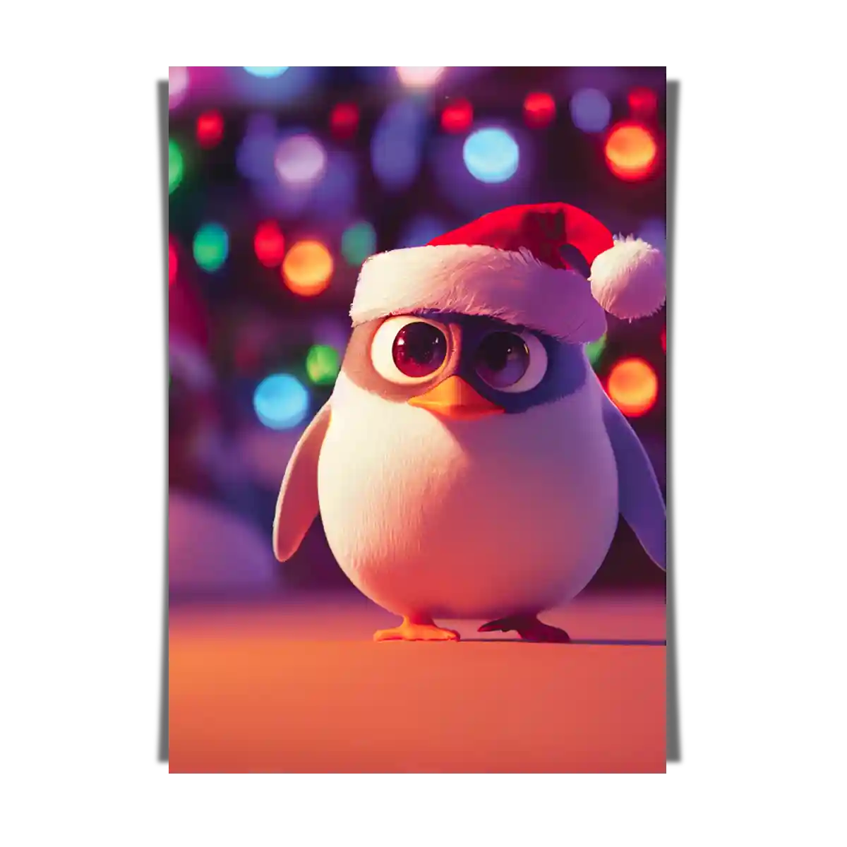 Cute Baby Penguin in Santa Hat