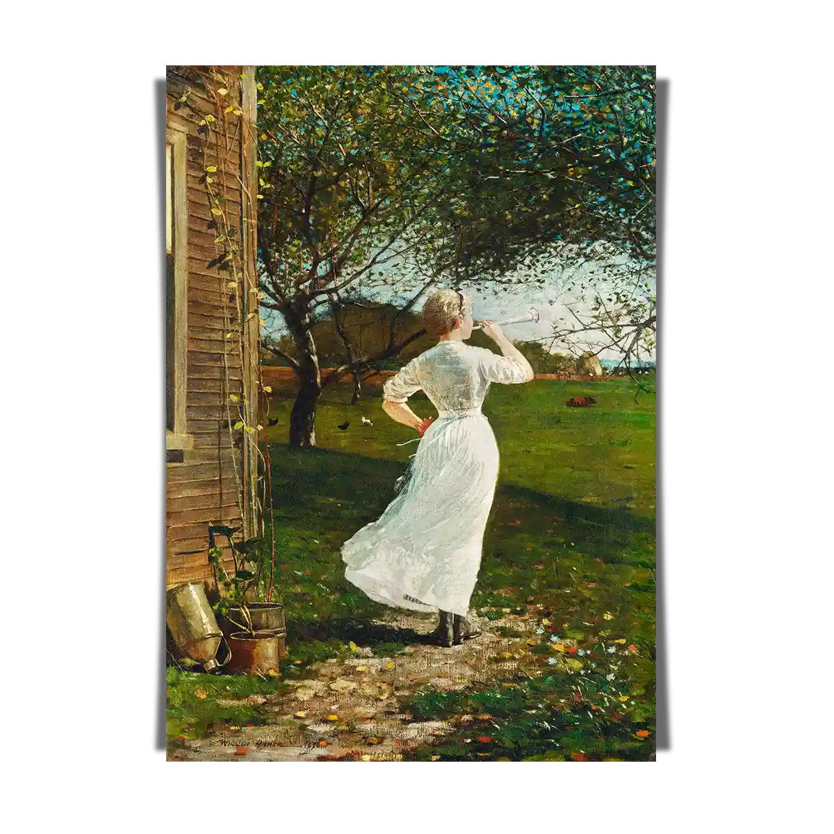 The Dinner Horn Blowing the Hornat Seaside by Winslow Homer 1870