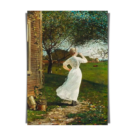 The Dinner Horn Blowing the Hornat Seaside by Winslow Homer 1870