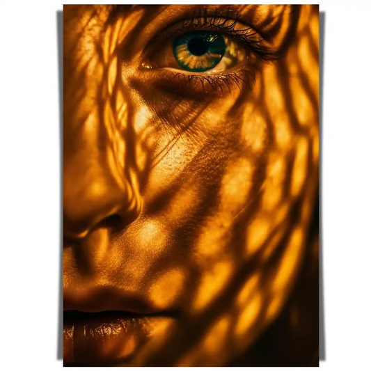 Sunlit Orange Portrait of a Girl - Left
