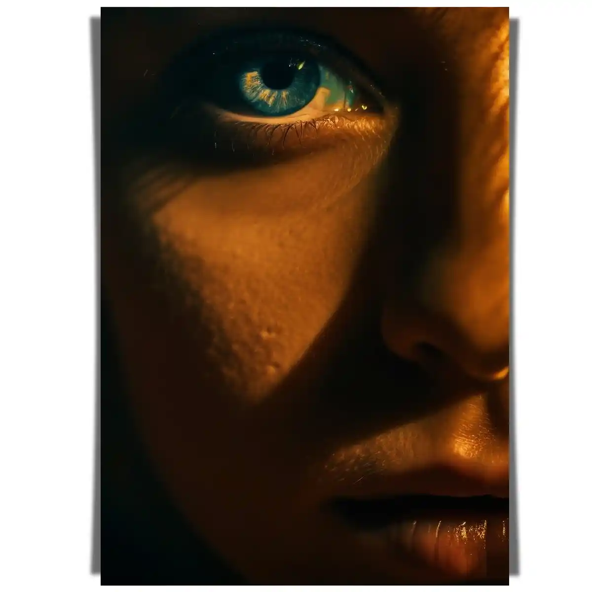 Sunlit Orange Portrait of a Girl - Right