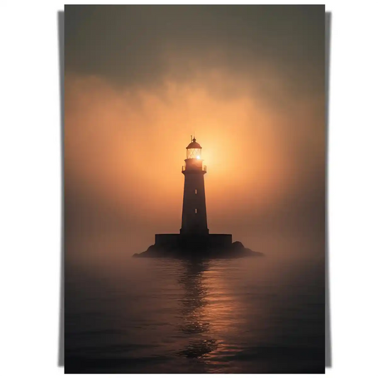 Lighthouse Tower in Sunset Digital Art