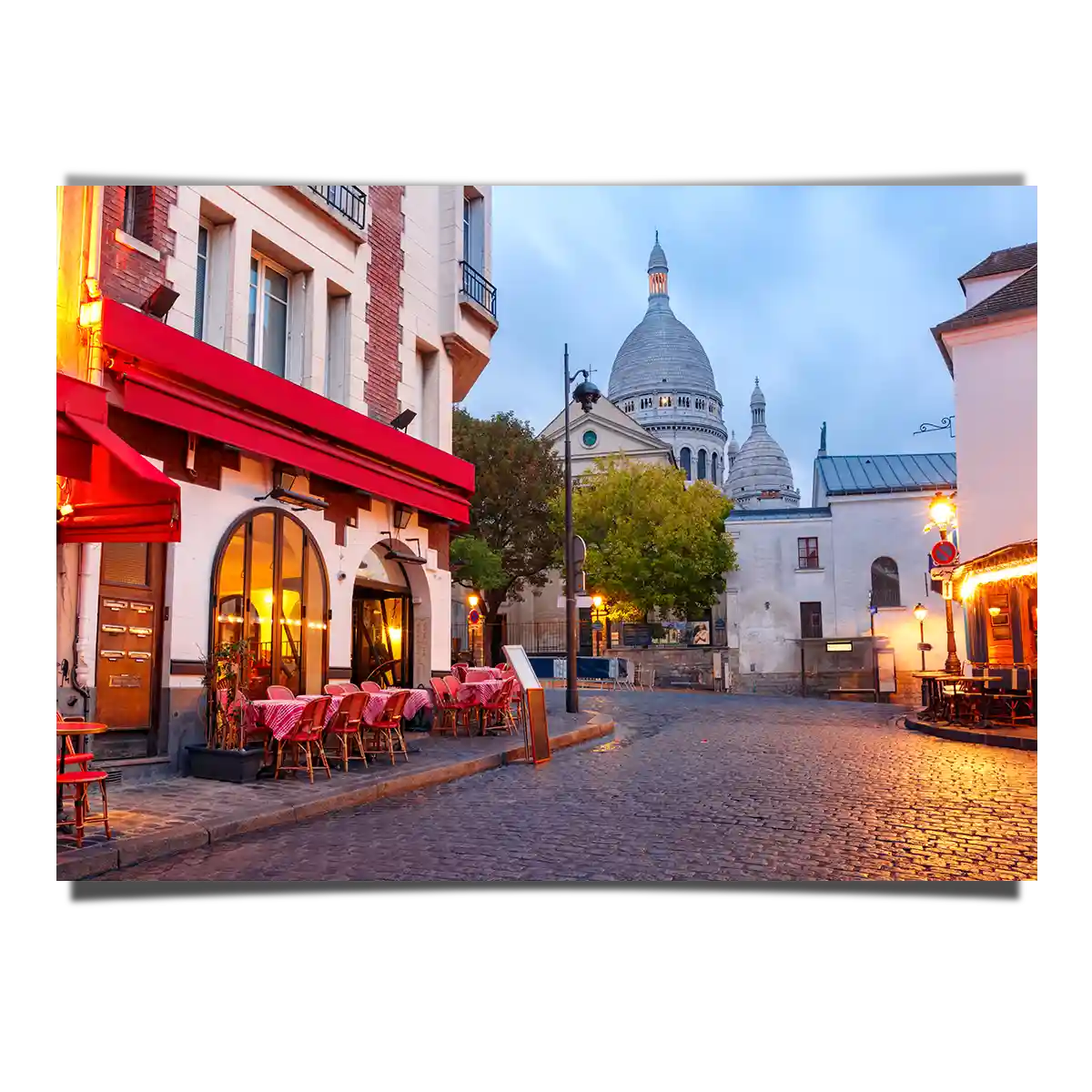 Traditional Architecture and Streets Scenes with Shops in Montmantre France
