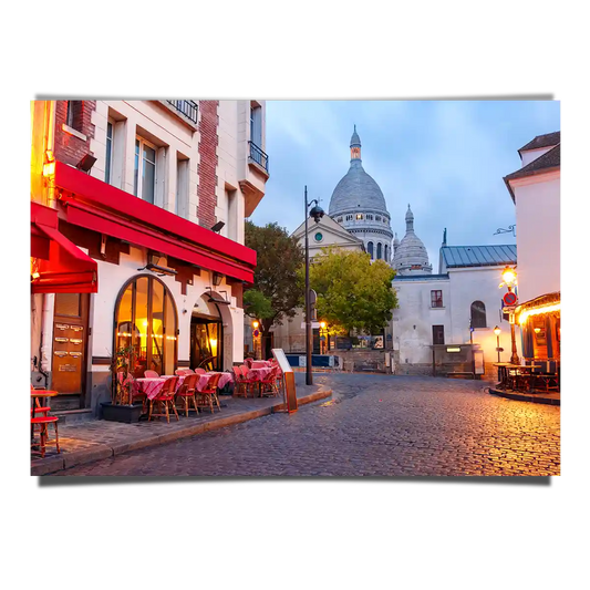 Traditional Architecture and Streets Scenes with Shops in Montmantre France