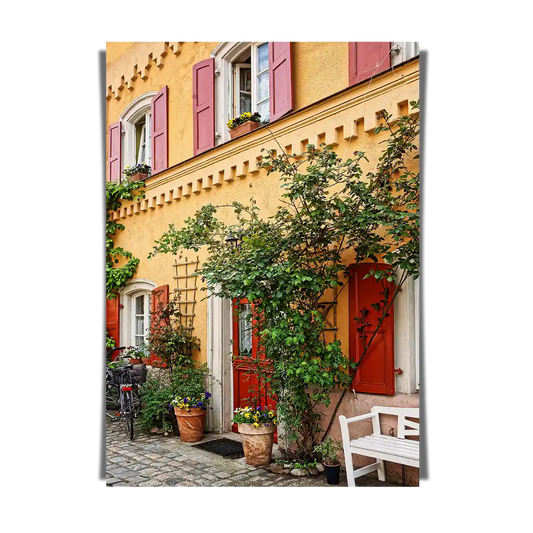 Colourful Traditional House Facade in Franconia Bavaria Germany