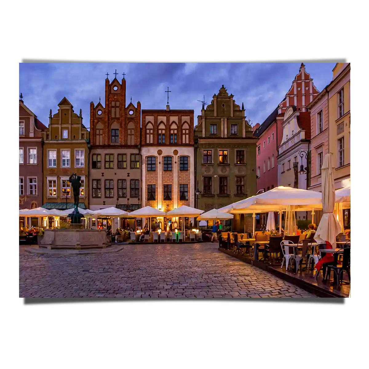 Old Market Square Shop Front and Cafes in Poznan Poland