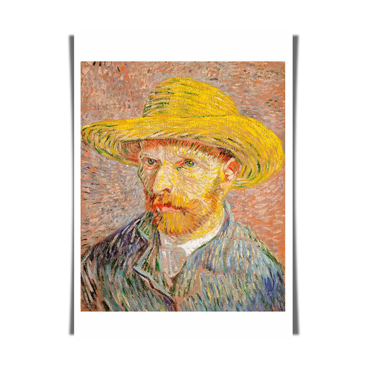 Self Portrait in Straw Hat by Vincent Van Gogh 1887