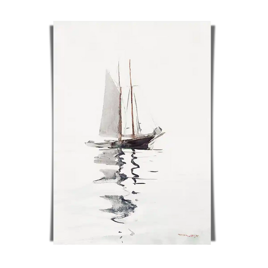 Two Masted Shooner With Dory by Winslow Homer 1894