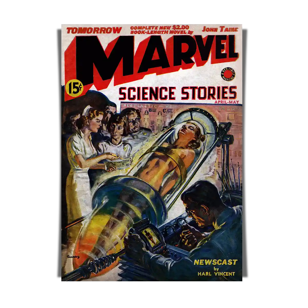 Marvel Science Stories - Retro Magazine Poster 1939