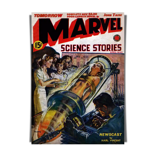 Marvel Science Stories - Retro Magazine Poster 1939