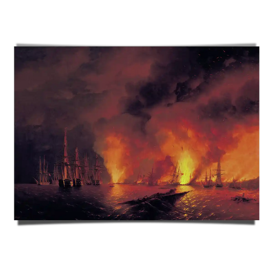 The Battle of Sinopon by Ivan Aivazovsky 1853