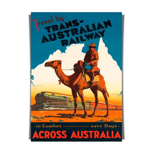 Trans Australian Railway Retro Poster 1920