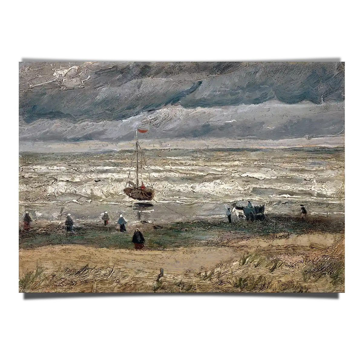 Beach at Schevenigen in Stormy Weather by Vincent Van Gogh 1882