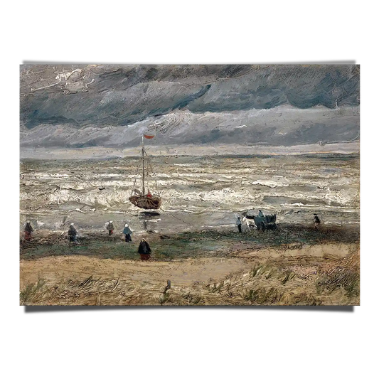 Beach at Schevenigen in Stormy Weather by Vincent Van Gogh 1882