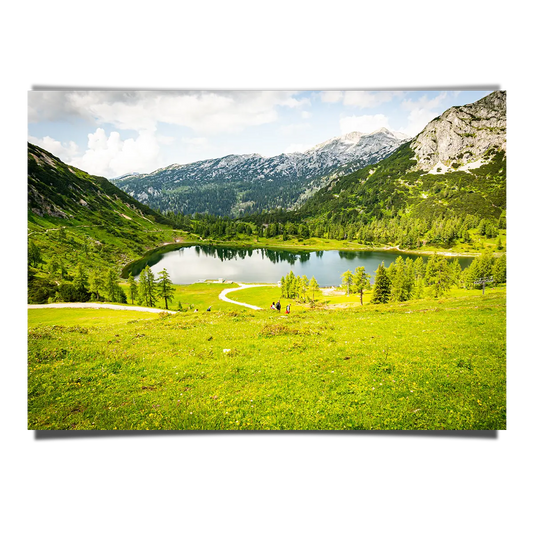 Beautiful Scenery Green Valley Near Alp Mountains