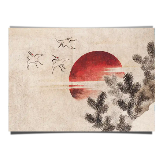 Birds and Sunset From Album of Sketches by Katsushika Hokusai 1814