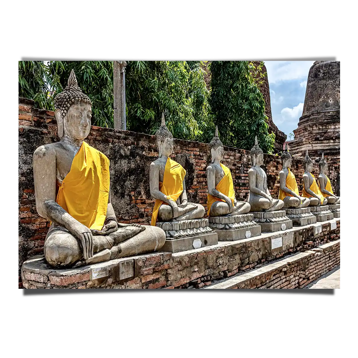 Buddha Statues At The Temple Of Wat Yai Chai Mongkol Ayutthaya Bangkok Thailand