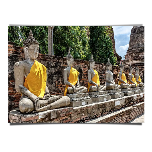 Buddha Statues At The Temple Of Wat Yai Chai Mongkol Ayutthaya Bangkok Thailand