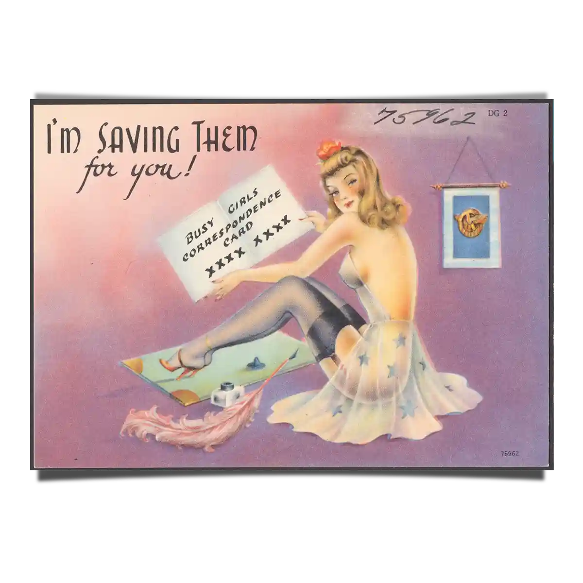 Busy Girls Correspondence - Classic Pin Up Girl Poster in 1940s