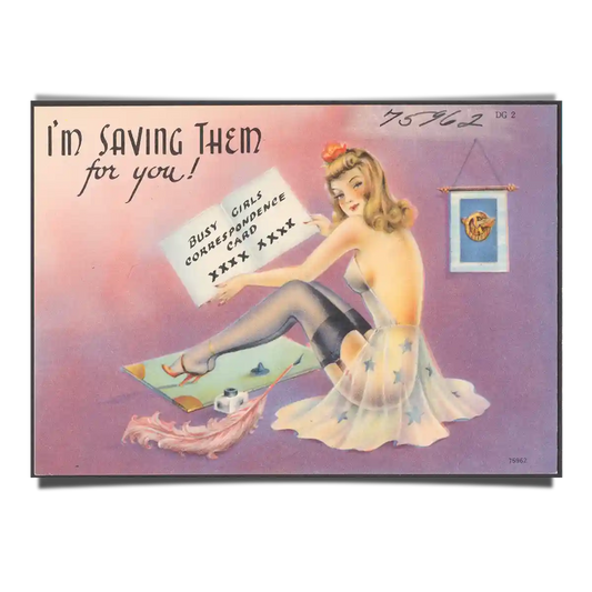 Busy Girls Correspondence - Classic Pin Up Girl Poster in 1940s