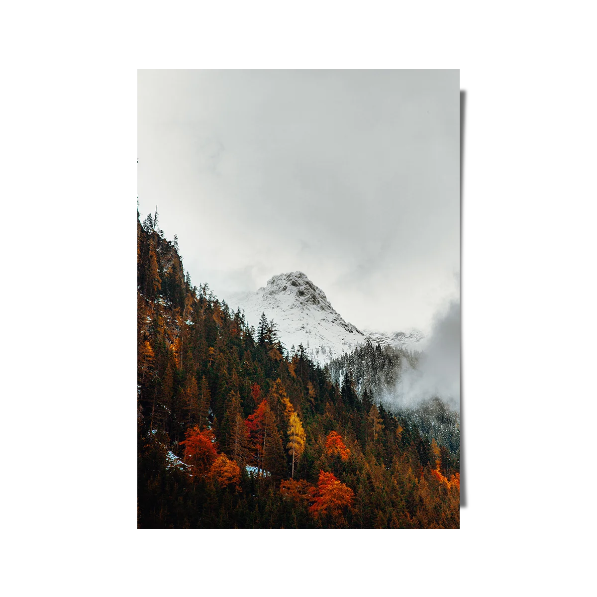 Daytime View Of Mountain Covered In Snow