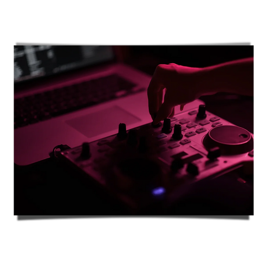 Dj Mixer and Pink Light