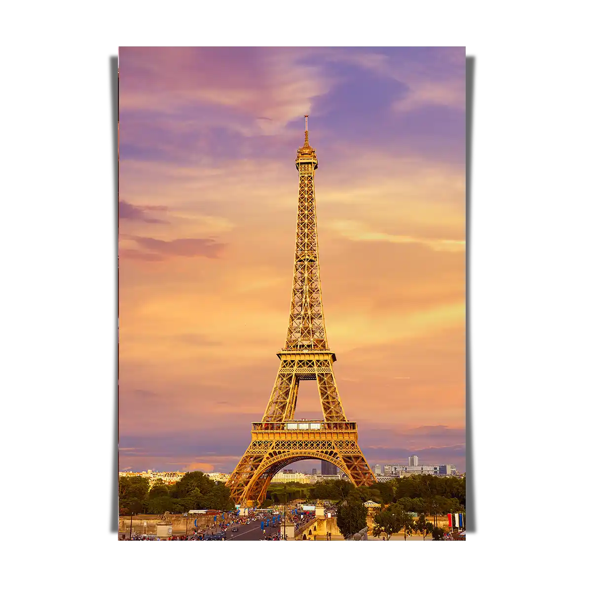 The Eiffel Tower Paris France at Sunset