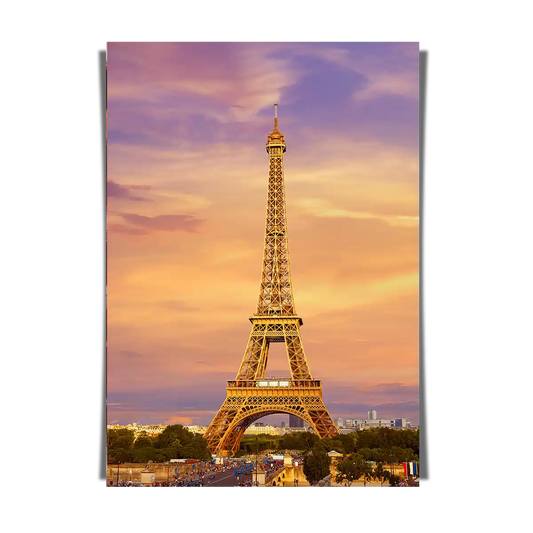 The Eiffel Tower Paris France at Sunset