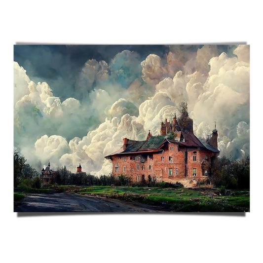 Fairy Tale House With Voluminous Clouds