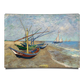 Fishing Boats on The Beach at Saintes Maries by Vincent Van Gogh 1888