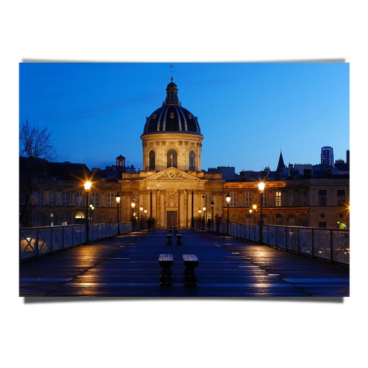 The French Academy Arts Bridge Lights up at Dawn