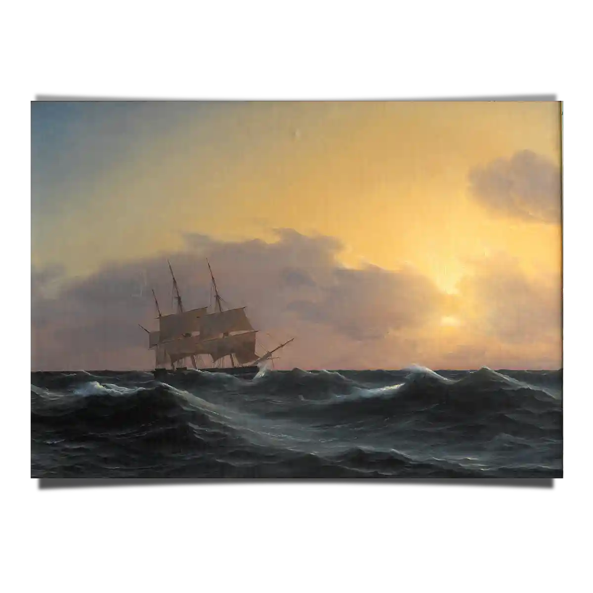 Frigate In A Storm With Rigged Undersails